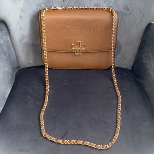 Tory Burch Brown Britten Medium Adjustable Shoulder Bag